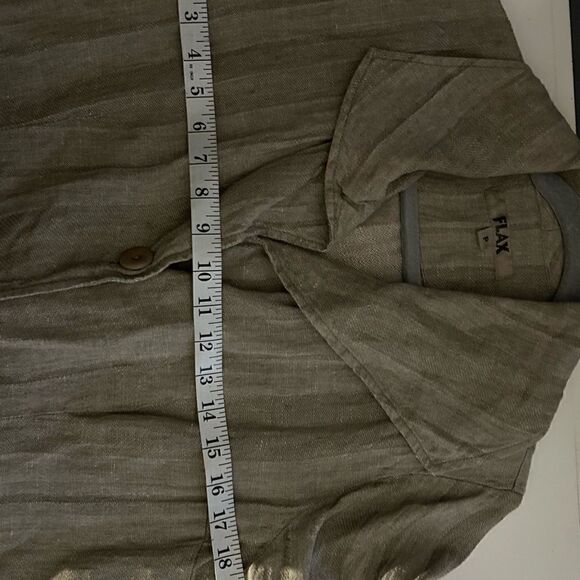 Flax Tan Linen Blazer Top Size small - Picture 4 of 9